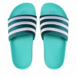 Adidas Women's Adilette Slides - Mint Green / White