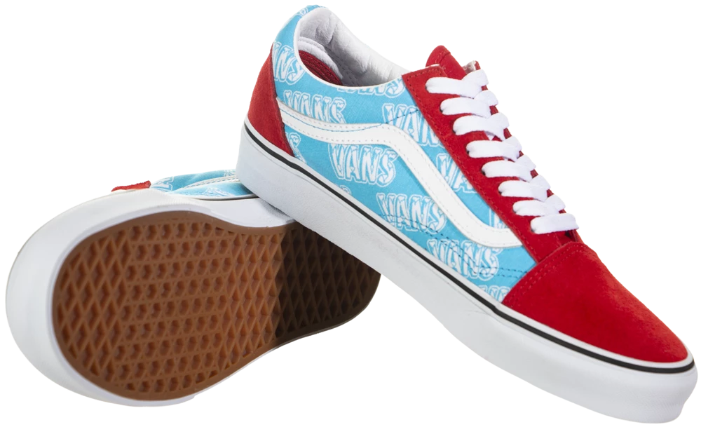 Vans Unisex Retro Mart Old Skool Shoes - Red / Blue / White