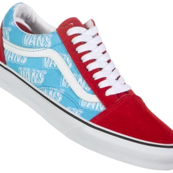 Vans Unisex Retro Mart Old Skool Shoes - Red / Blue / White