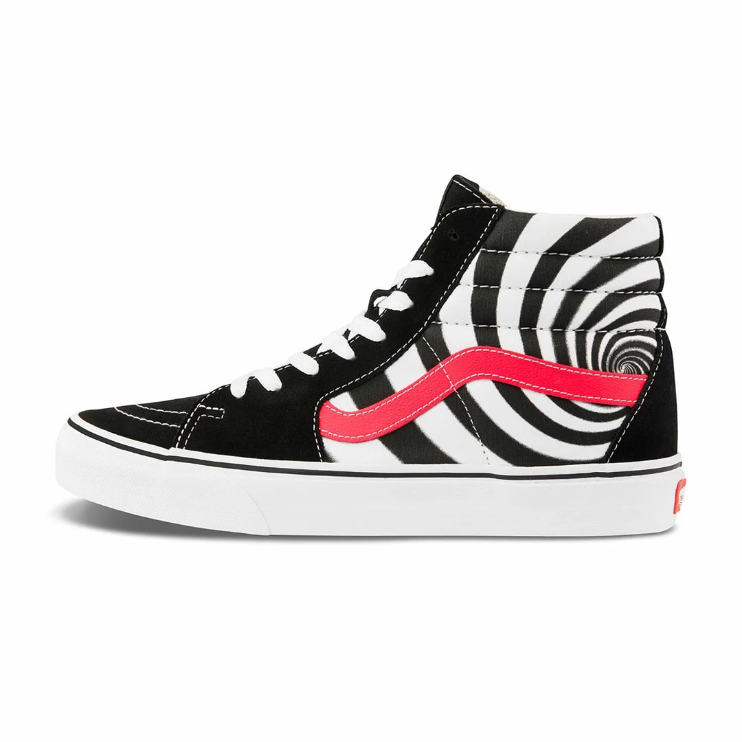 Vans Unisex Swirl Sk8 Hi Shoes - Black / Fiery Coral