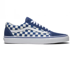 Vans Unisex Old Skool Primary Check Shoes - True Blue / White