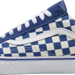 Vans Unisex Old Skool Primary Check Shoes - True Blue / White