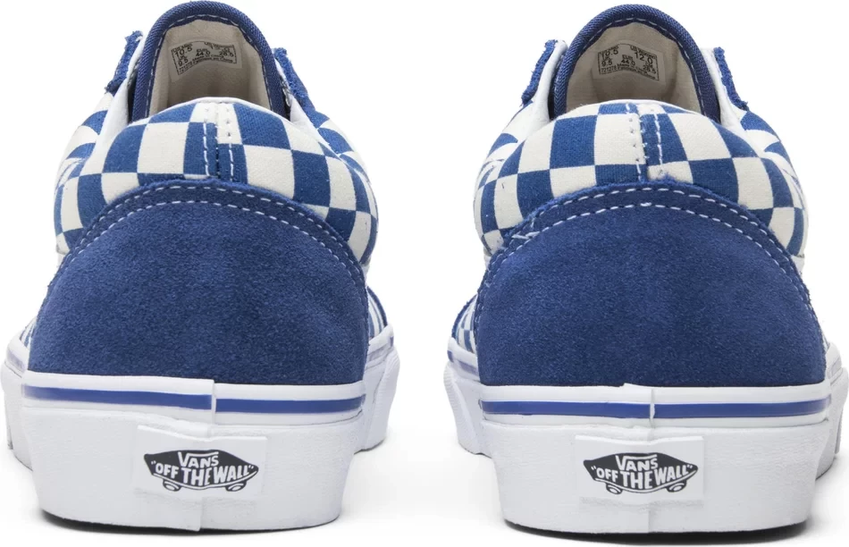 Vans Unisex Old Skool Primary Check Shoes - True Blue / White