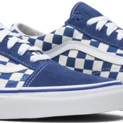 Vans Unisex Old Skool Primary Check Shoes - True Blue / White
