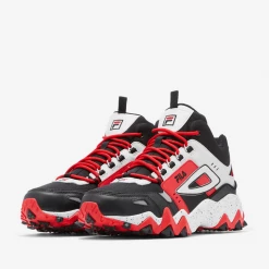 Fila Men's Oakmont TR Mid Shoes - Black / Glacier Gray / Fila Red