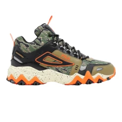 Fila Men's Oakmont TR Mid Camo Shoes - Military Olive / Black / Red Orange