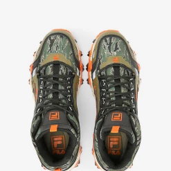 Fila Men's Oakmont TR Mid Camo Shoes - Military Olive / Black / Red Orange