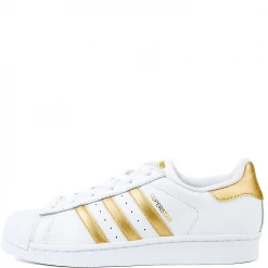 Adidas Kid's Superstar J Shoes - White / Gold Metallic Kids'