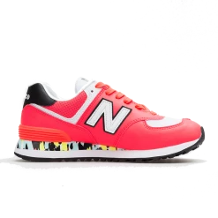 New Balance Women's 574 Shoes - Vivid Coral / White
