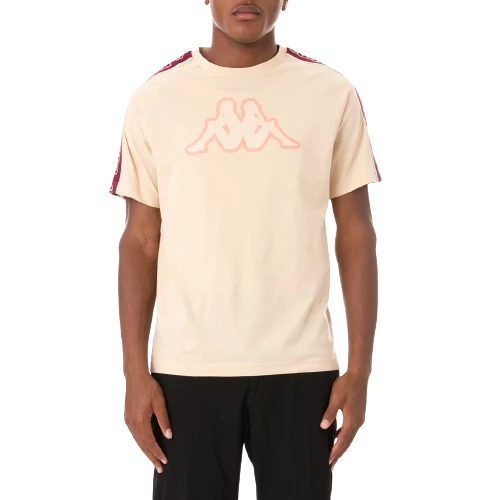 Kappa Men's Logo Tape Avirec 2 T Shirt - Beige
