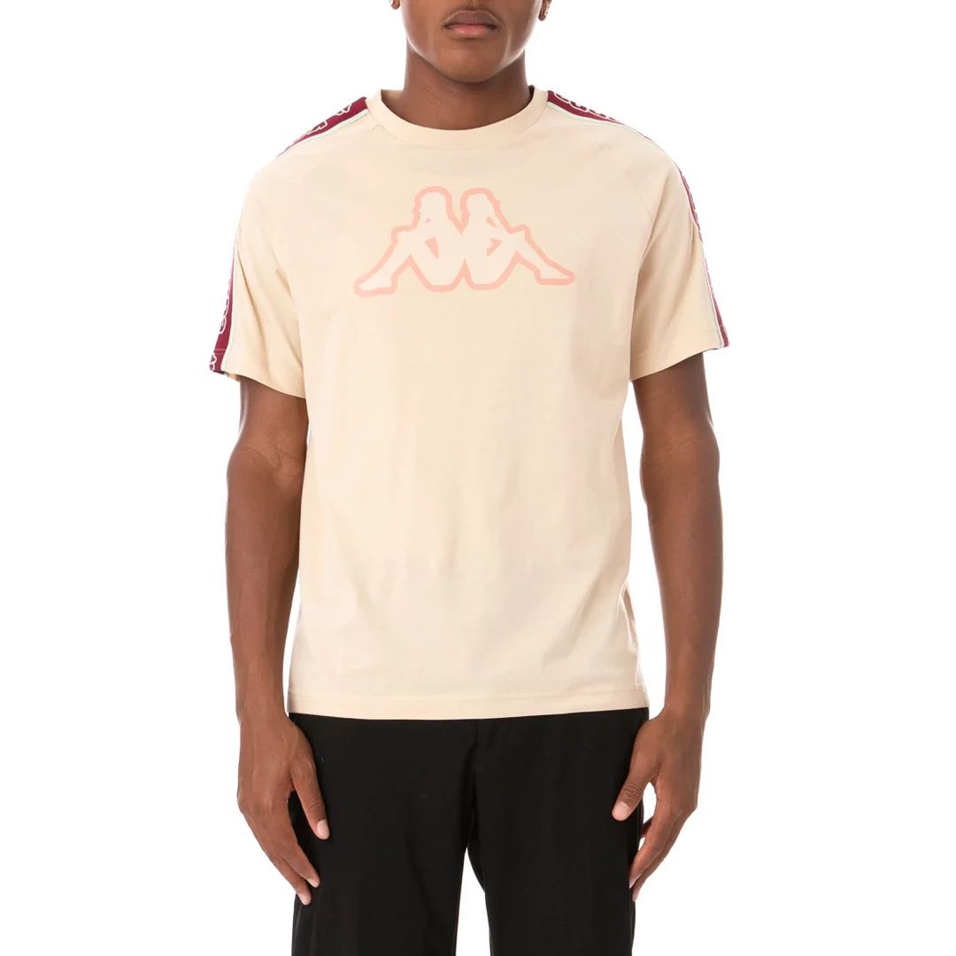 Kappa Men's Logo Tape Avirec 2 T Shirt - Beige