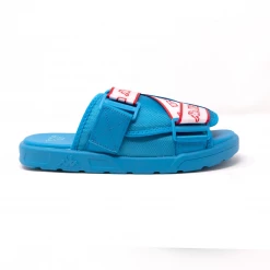 Kappa Logo Tape Kalpi Sandals - Peacock Blue / Red