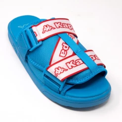 Kappa Logo Tape Kalpi Sandals - Peacock Blue / Red