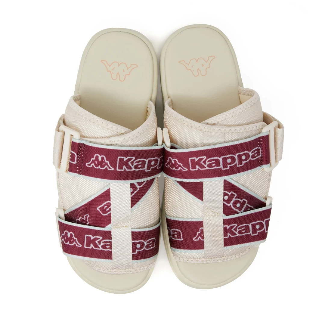 Kappa Logo Tape Kalpi Sandals - Beige / Wine Red Men's