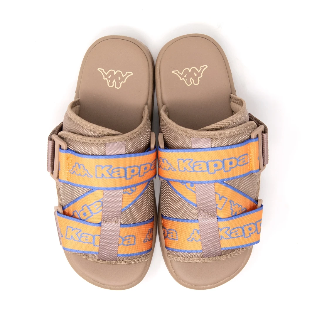 Kappa Logo Tape Kalpi Sandals - Almond / Orange / Blue Men's