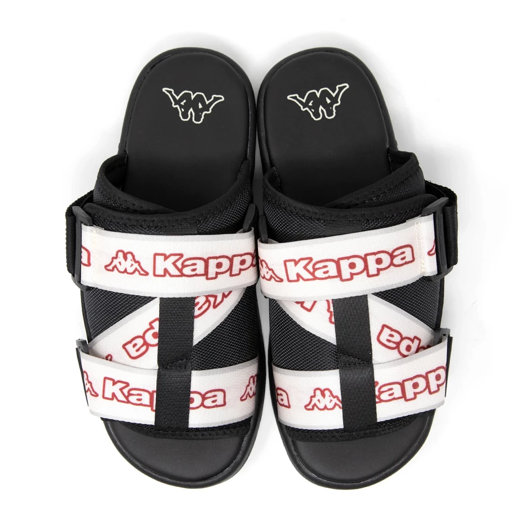 Men's Kappa Logo Tape Kalpi Sandals - Black / Red
