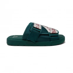 Kappa Logo Tape Kalpi Sandals - Dark Green / Red