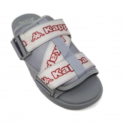 Kappa Logo Tape Kalpi Sandals - Grey / Red Men's