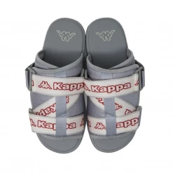 Kappa Logo Tape Kalpi Sandals - Grey / Red Men's
