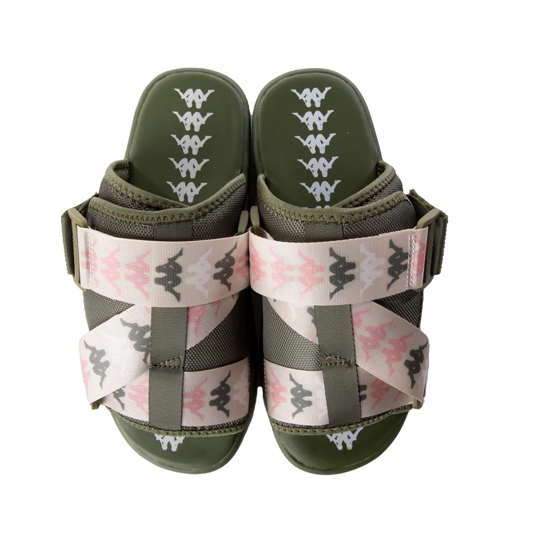 Kappa 222 Banda Mitel 8 Sandals - Green Olive / Pink