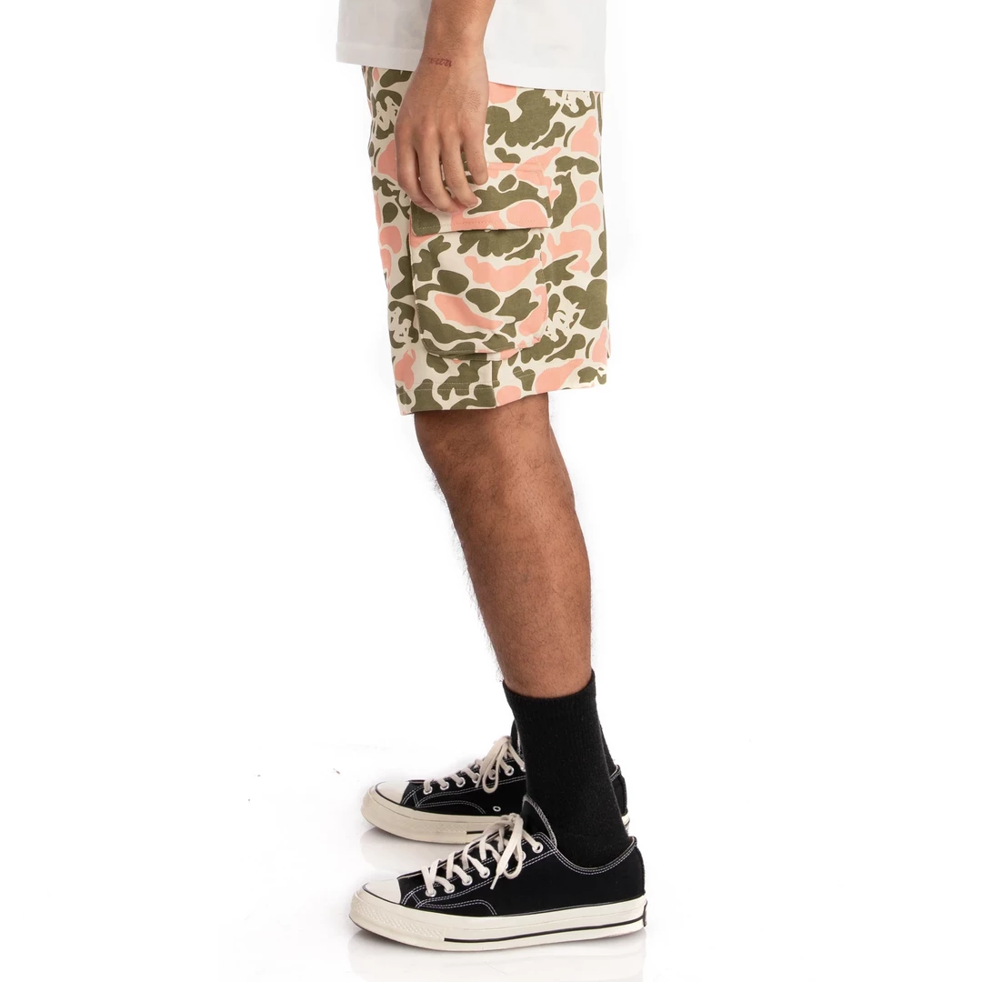 Kappa Men's Authentic Pathos Shorts - Olive Green / Pink