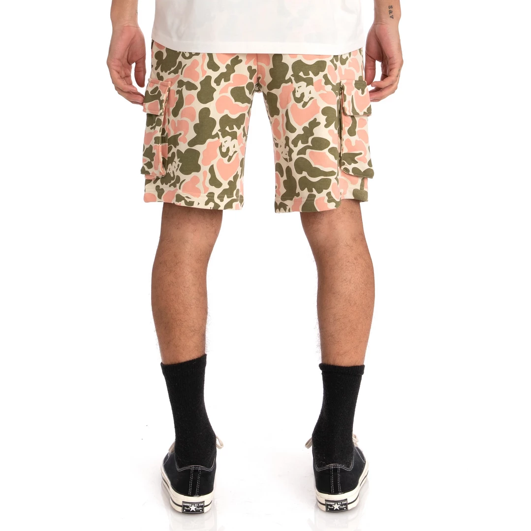 Kappa Men's Authentic Pathos Shorts - Olive Green / Pink
