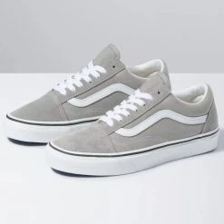 Vans Unisex Old Skool Light Gray Shoes - Drizzle / True White