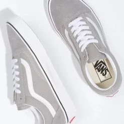 Vans Unisex Old Skool Light Gray Shoes - Drizzle / True White