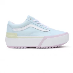 Vans Unisex Pastel Old Skool Stacked Shoes - Blue / Pink / Yellow