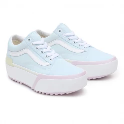 Vans Unisex Pastel Old Skool Stacked Shoes - Blue / Pink / Yellow
