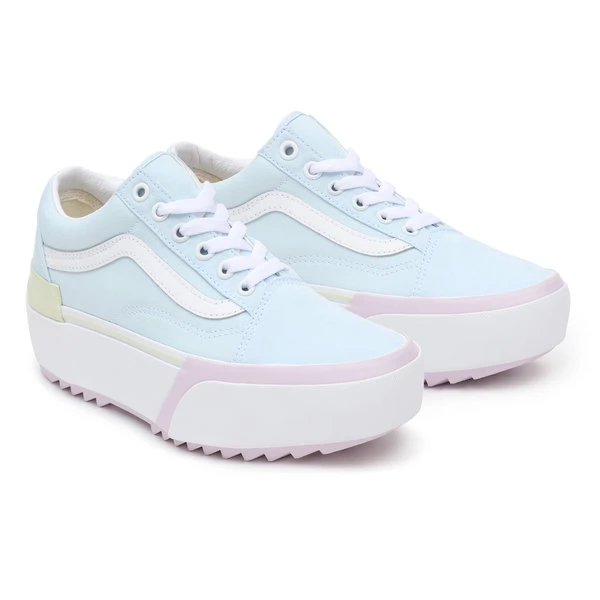 Vans Unisex Pastel Old Skool Stacked Shoes - Blue / Pink / Yellow