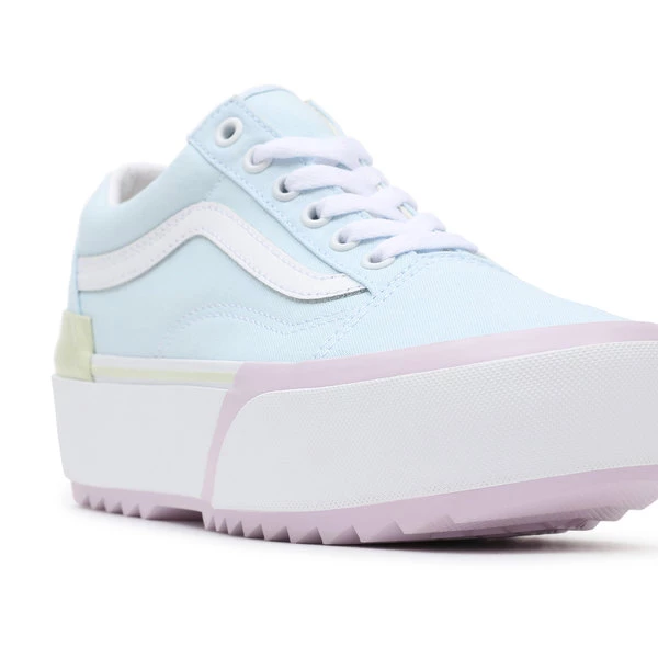 Vans Unisex Pastel Old Skool Stacked Shoes - Blue / Pink / Yellow
