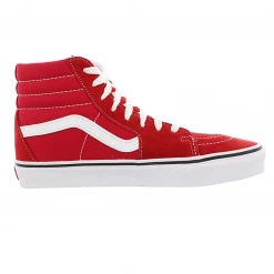 Men's Vans Unisex Sk8 Hi Canvas Formula One Shoes - Red / White