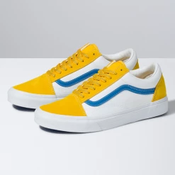 Vans Unisex Sports Pop Old Skool Shoes - White / Yellow / Blue