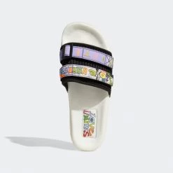 Women's Adidas Adilette 2.0 Pride Slides - Off White / Core Black / Light Purple