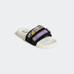 Women's Adidas Adilette 2.0 Pride Slides - Off White / Core Black / Light Purple