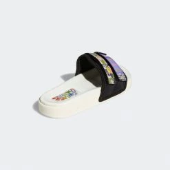 Women's Adidas Adilette 2.0 Pride Slides - Off White / Core Black / Light Purple