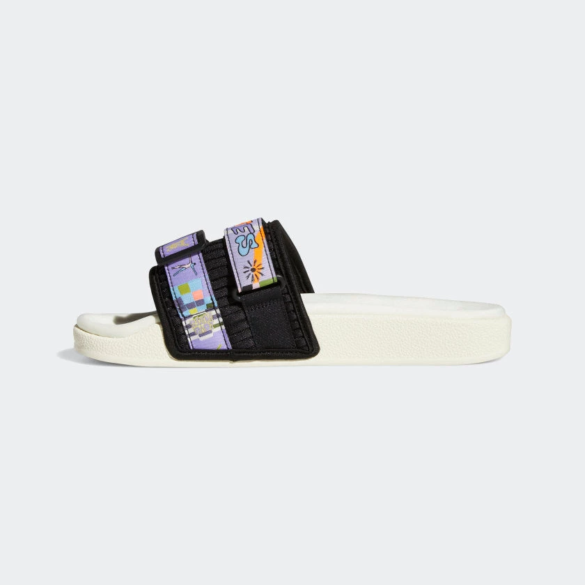 Women's Adidas Adilette 2.0 Pride Slides - Off White / Core Black / Light Purple