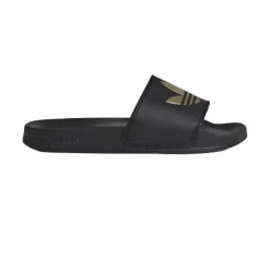 Adidas Women's Adilette Lite Slides - Core Black / Matte Gold