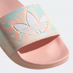 Kids' Adidas Kid's Adilette Lite Slides - Haze Coral / Cloud White