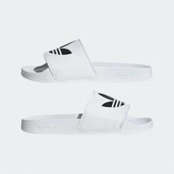 Men's Adidas Adilette Lite Slides - Cloud White / Core Black