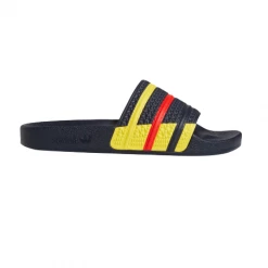 Adidas Men's Adilette Slides - Legend Ink / Red / Yellow