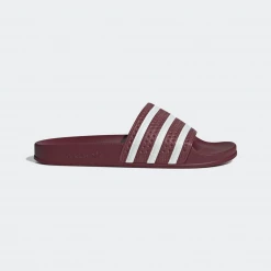 Adidas Men's Adilette Slides - Quiet Crimson / Cloud White
