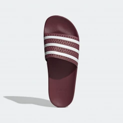 Adidas Men's Adilette Slides - Quiet Crimson / Cloud White