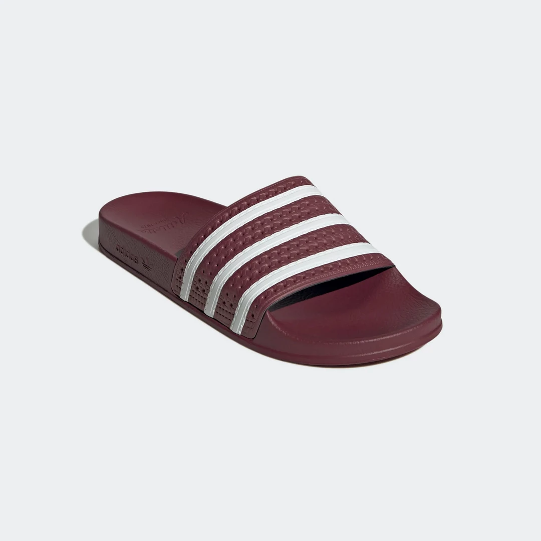 Adidas Men's Adilette Slides - Quiet Crimson / Cloud White