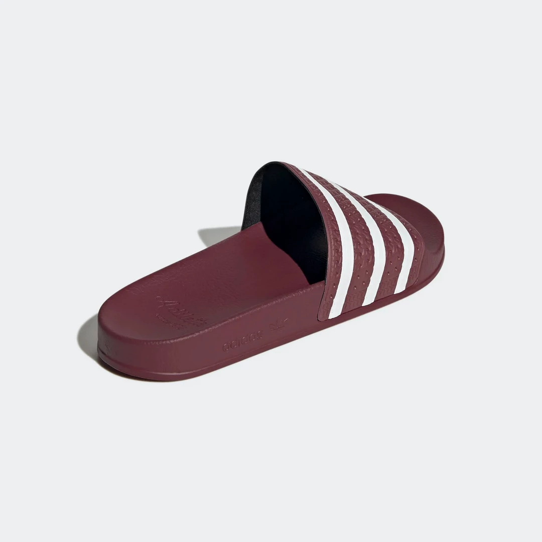 Adidas Men's Adilette Slides - Quiet Crimson / Cloud White