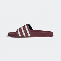 Adidas Men's Adilette Slides - Quiet Crimson / Cloud White