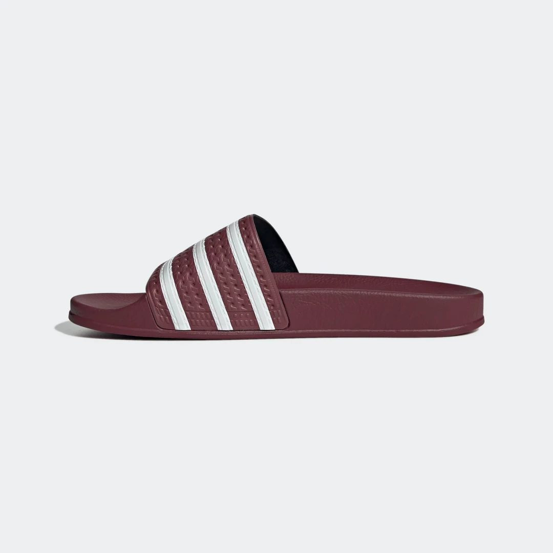 Adidas Men's Adilette Slides - Quiet Crimson / Cloud White