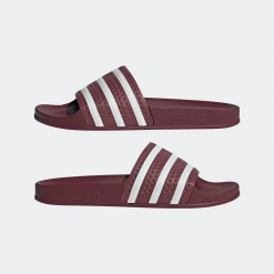 Adidas Men's Adilette Slides - Quiet Crimson / Cloud White