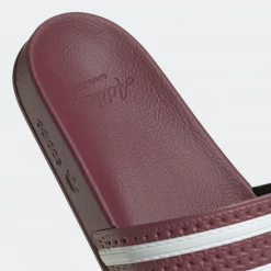 Adidas Men's Adilette Slides - Quiet Crimson / Cloud White